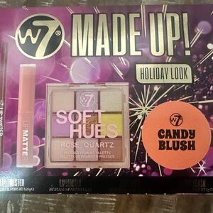 W7 w/ 4 items: lip, twister, lip matter, soft hues, eyeshadow, and candy blush